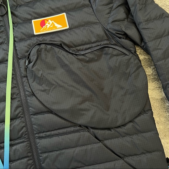 🎊HP!!🎉🖤 NWT🖤 OFF-WHITE Packable Hooded Puffer Jacket - Picture 5 of 16